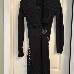 Sara Gabriel Black Knit Sweater with Button Detail